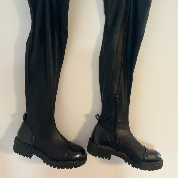 ASOS – Chunky Over The Knee Boot – Black  – Size 8 - Picture 1 of 10